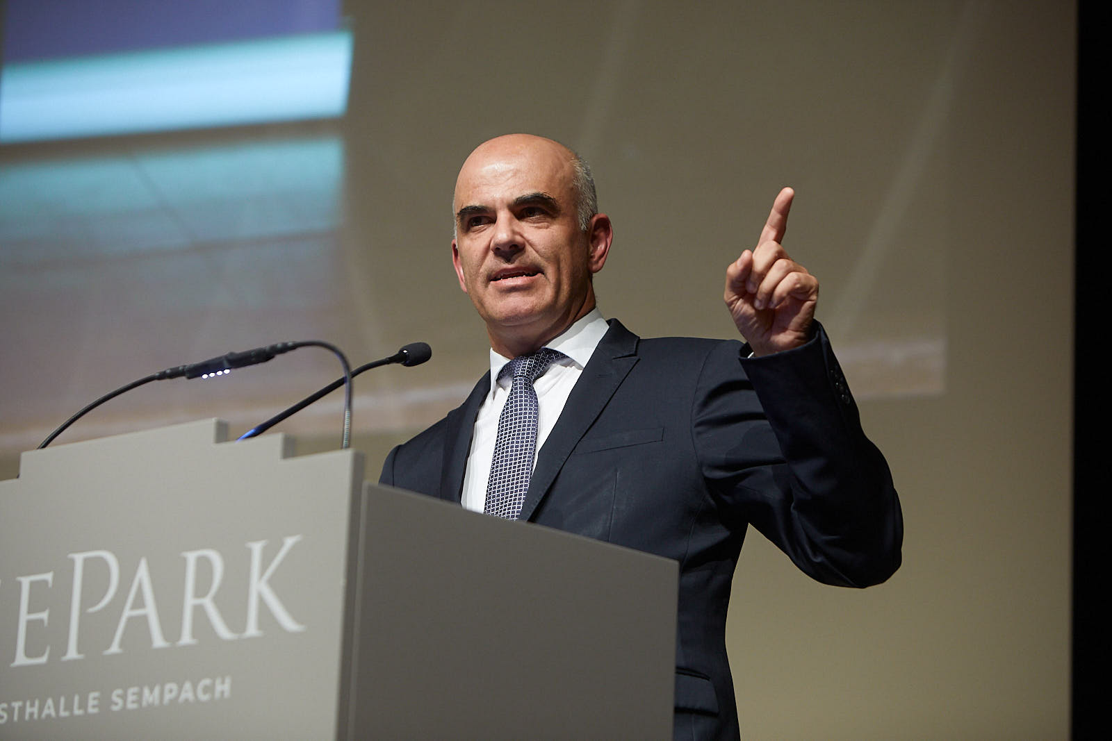 Bundesrat Berset bei einer Rede